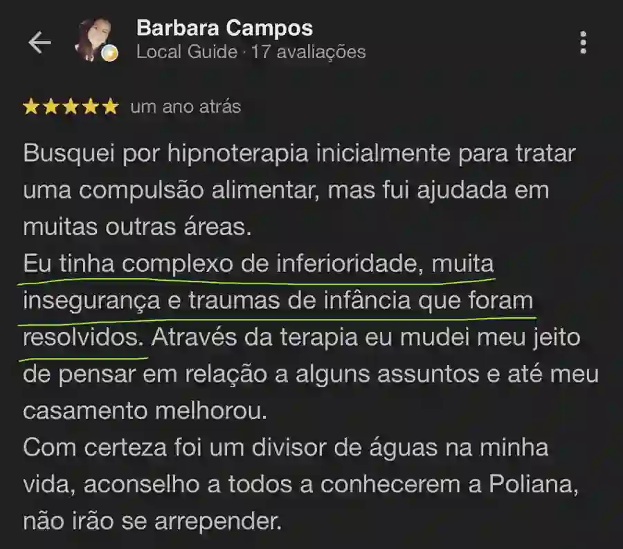 Depoimento de Barbara Campos sobre a Poliana Santos no Google