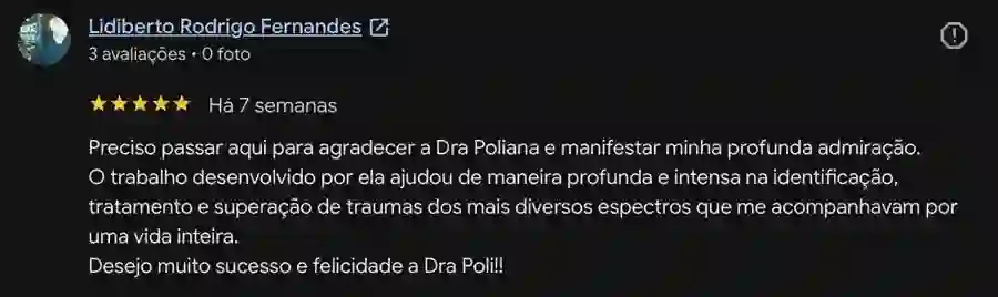 Depoimento de Lidiberto Rodrigo Fernandes sobre a Poliana Santos no Google