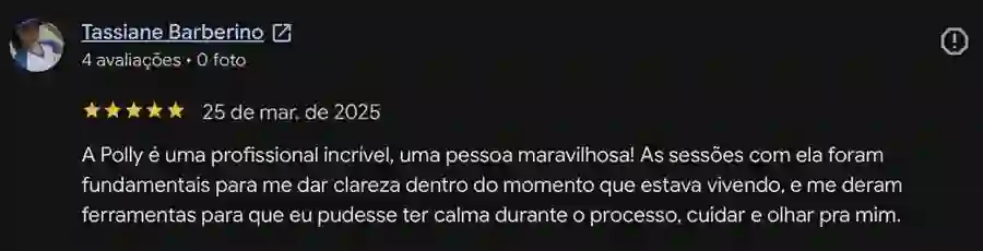 Depoimento de Tassiane Barberino sobre a Poliana Santos no Google
